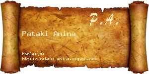 Pataki Anina névjegykártya